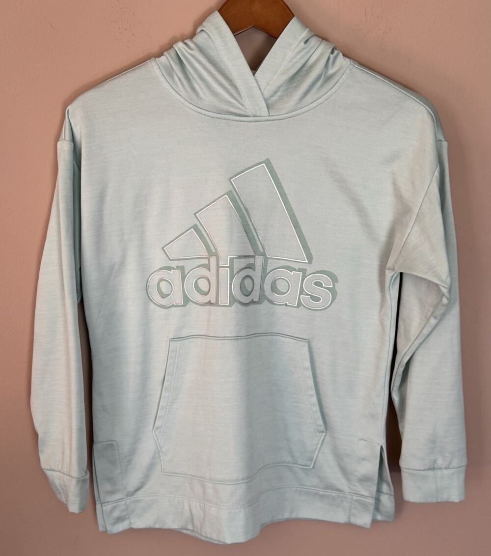 Adidas Halo Mint Fleece Pullover Hoodie, Girls XL (16)